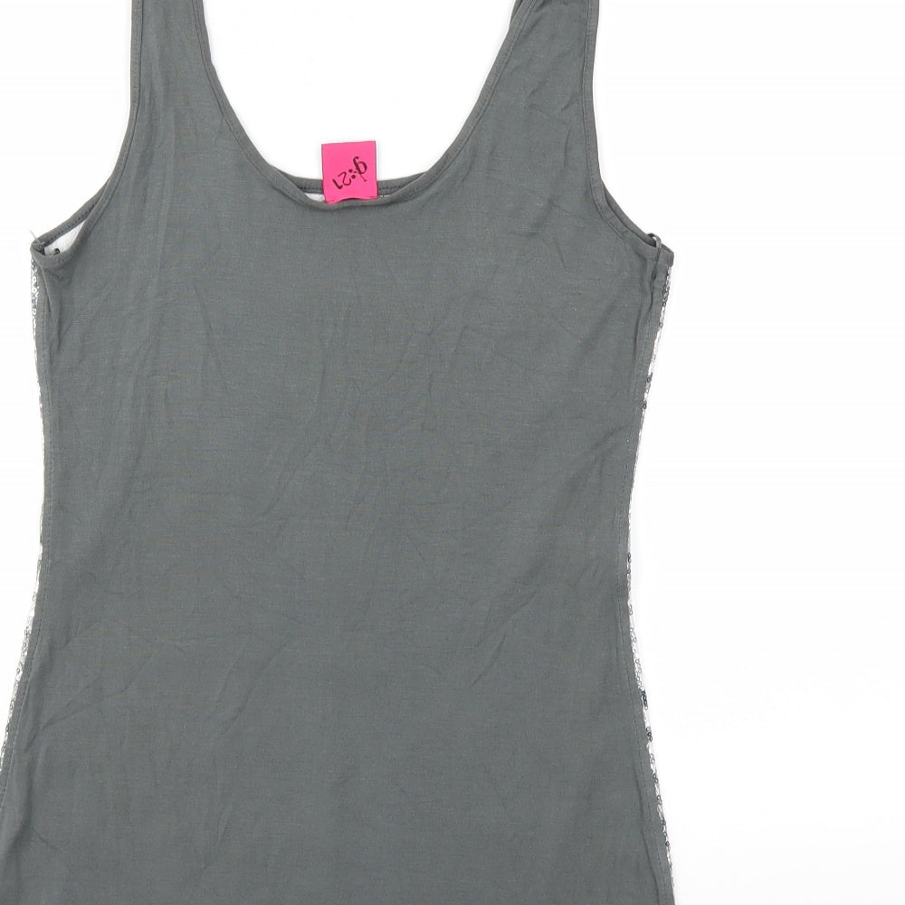 George Womens Silver Camouflage  Basic Tank Size 10