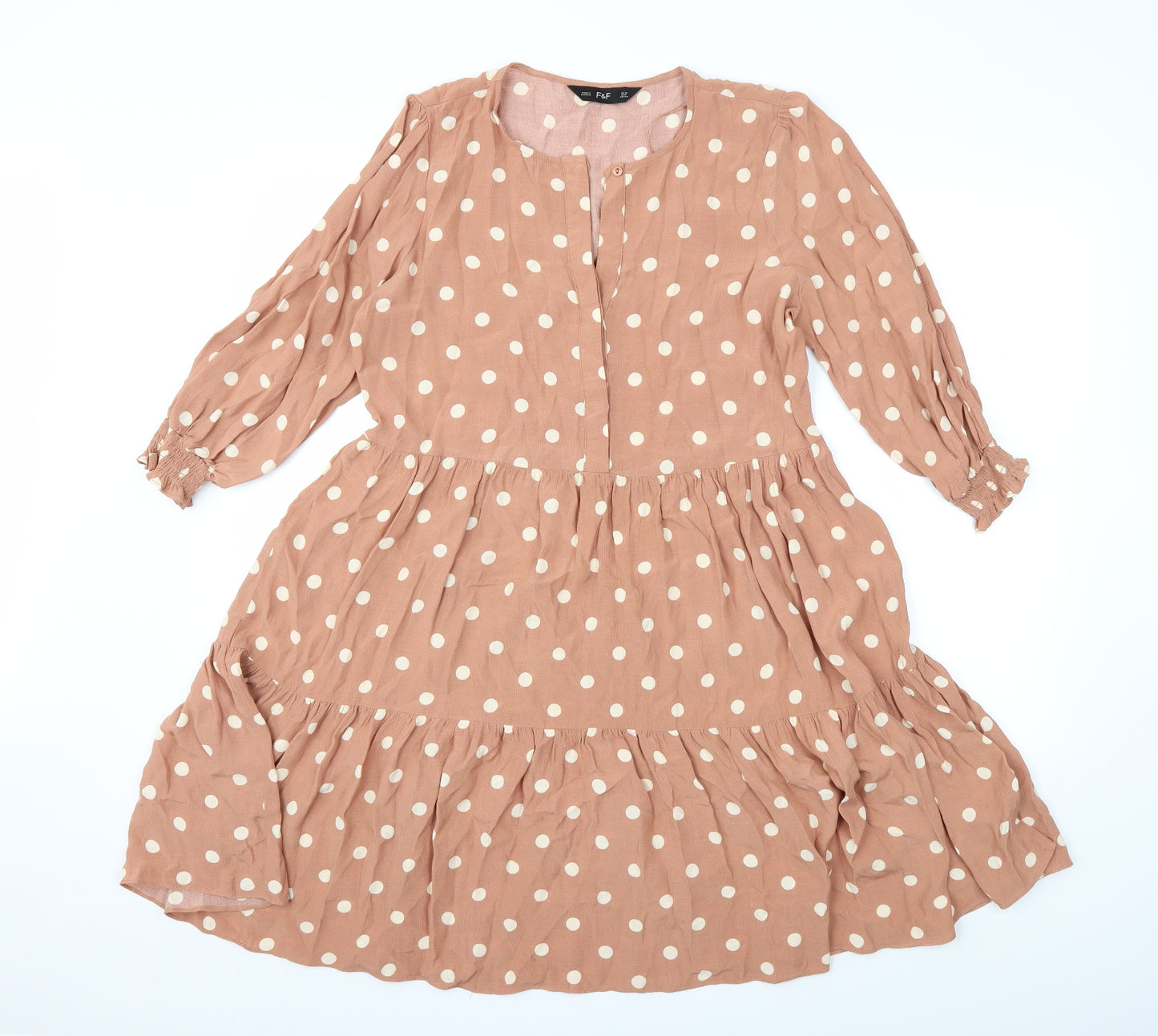 F&F Womens Brown Polka Dot  Shift  Size 12