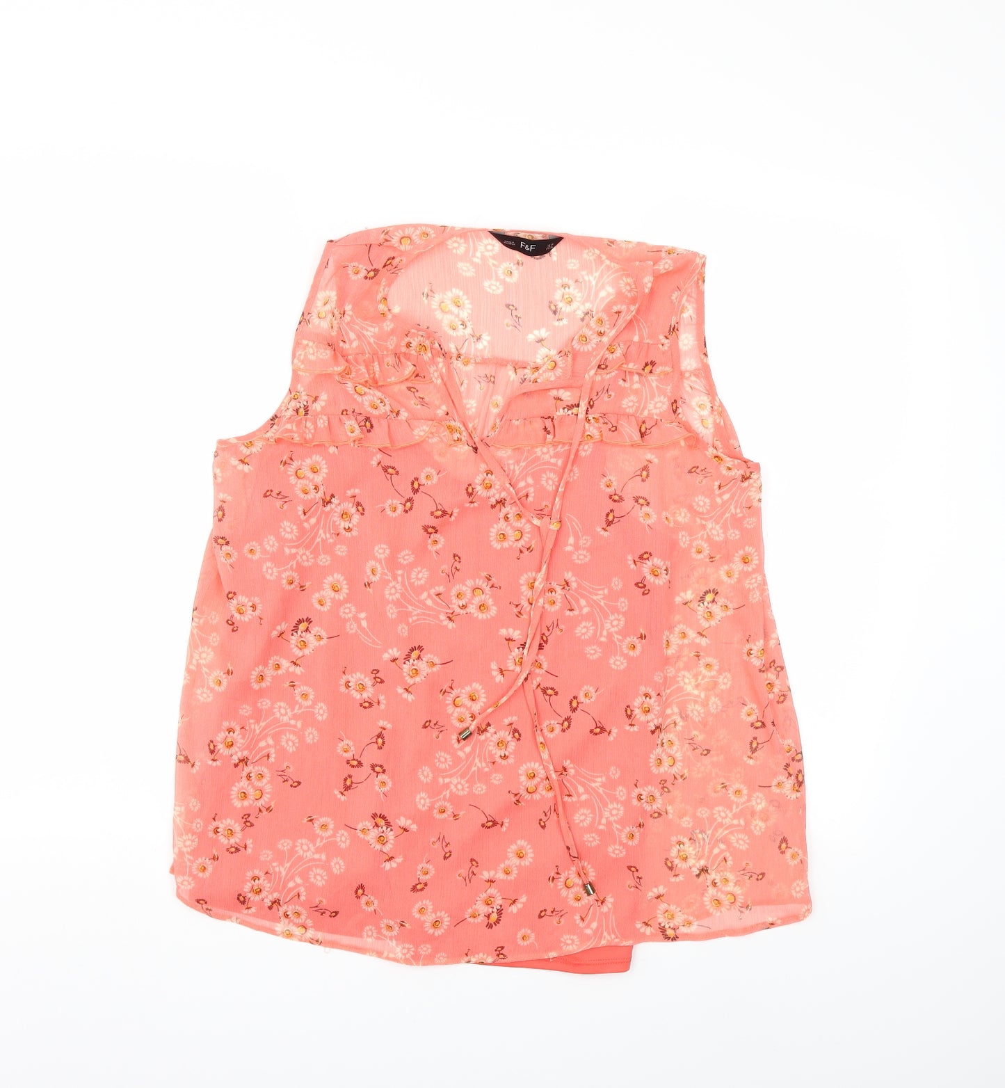 George Womens Pink Floral  Basic Blouse Size 10