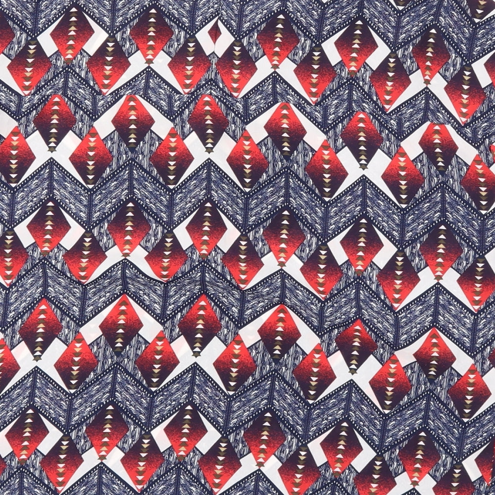 NEXT Womens Blue Geometric  Basic Blouse Size 12