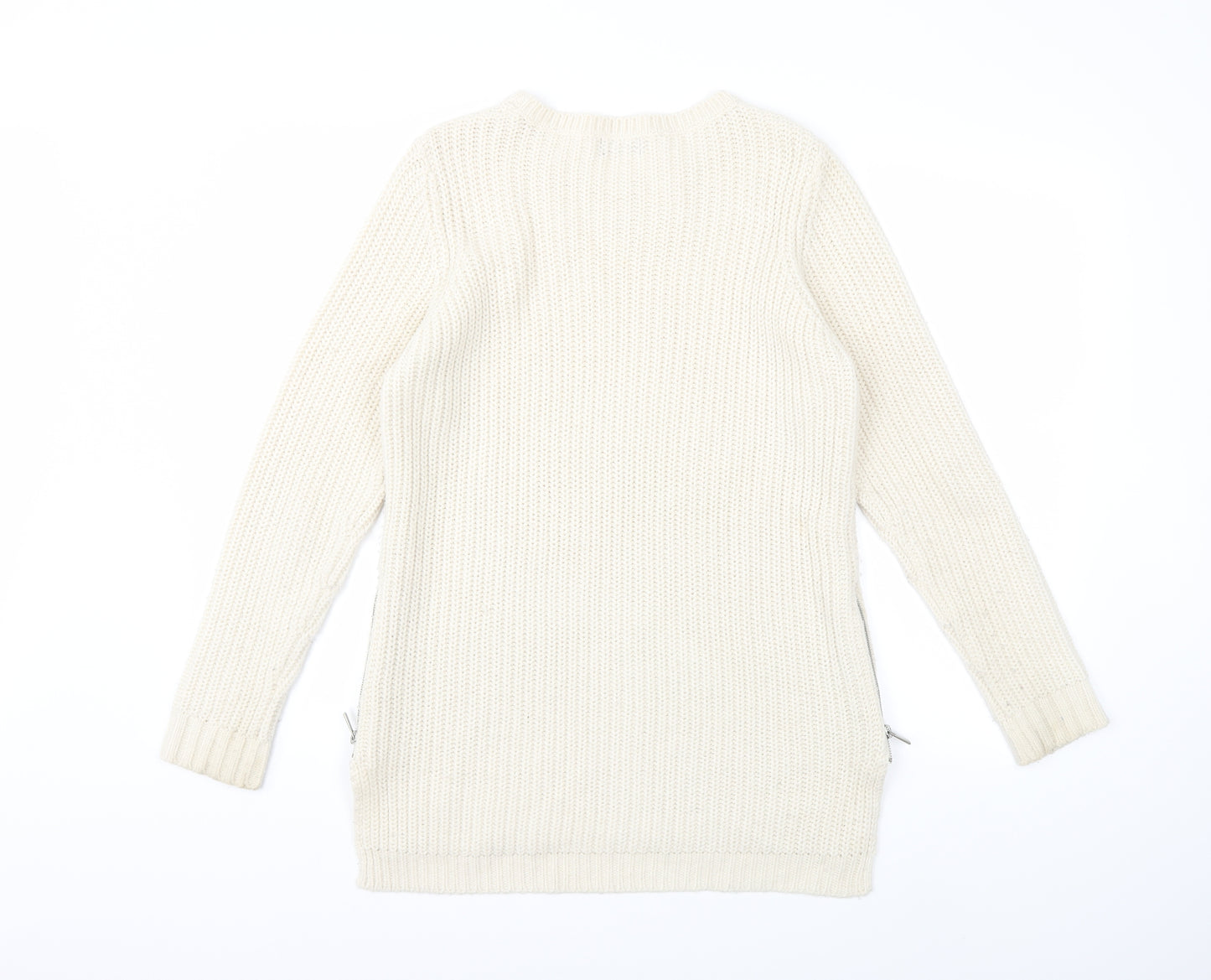 F&F Womens White  Knit Pullover Jumper Size 14
