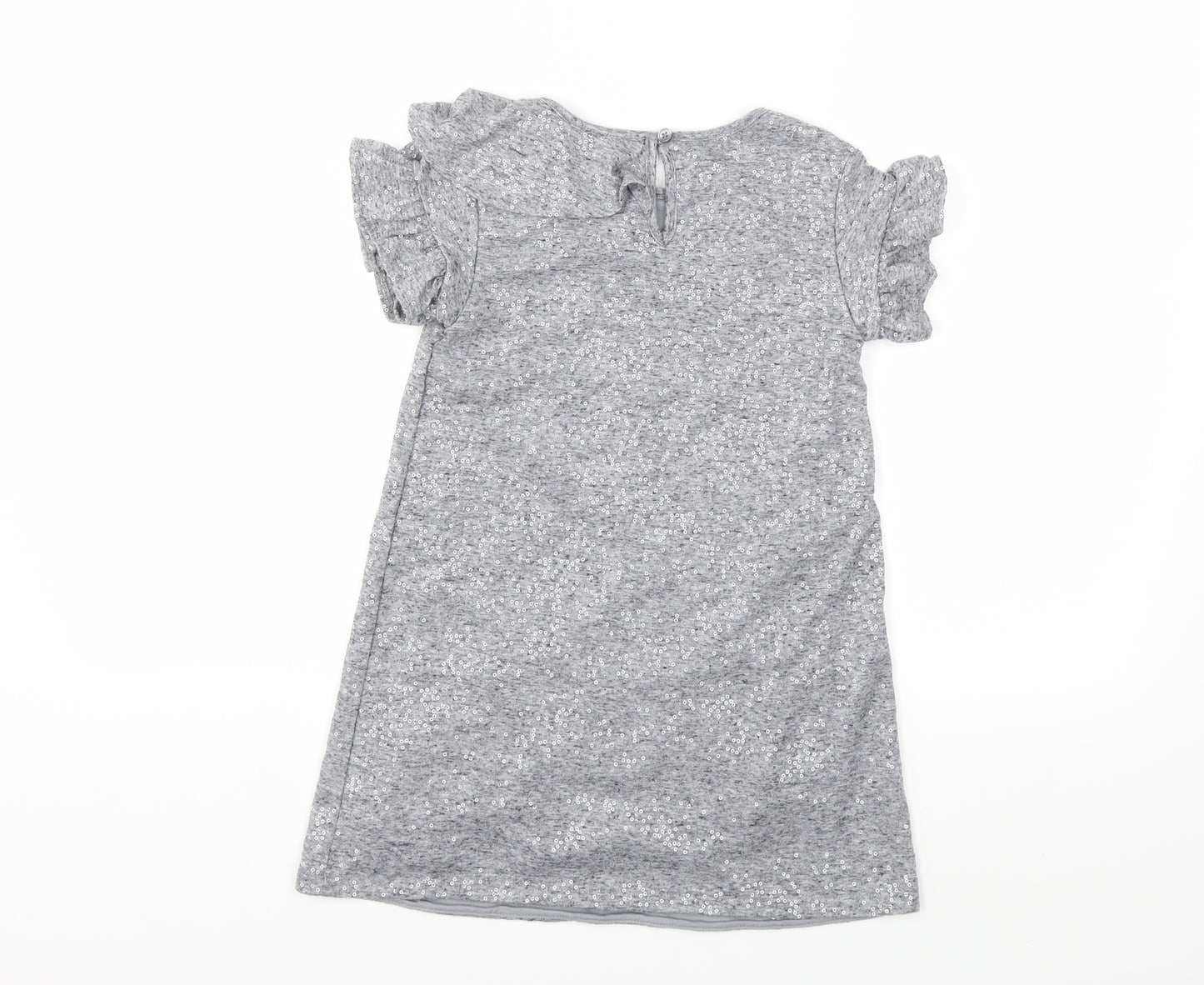 NEXT Girls Grey   T-Shirt Dress  Size 7 Years