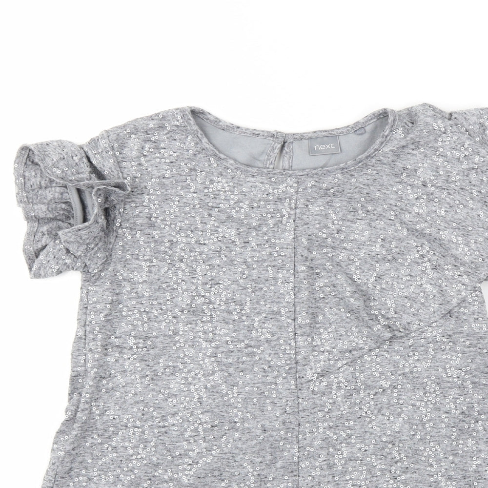 NEXT Girls Grey   T-Shirt Dress  Size 7 Years