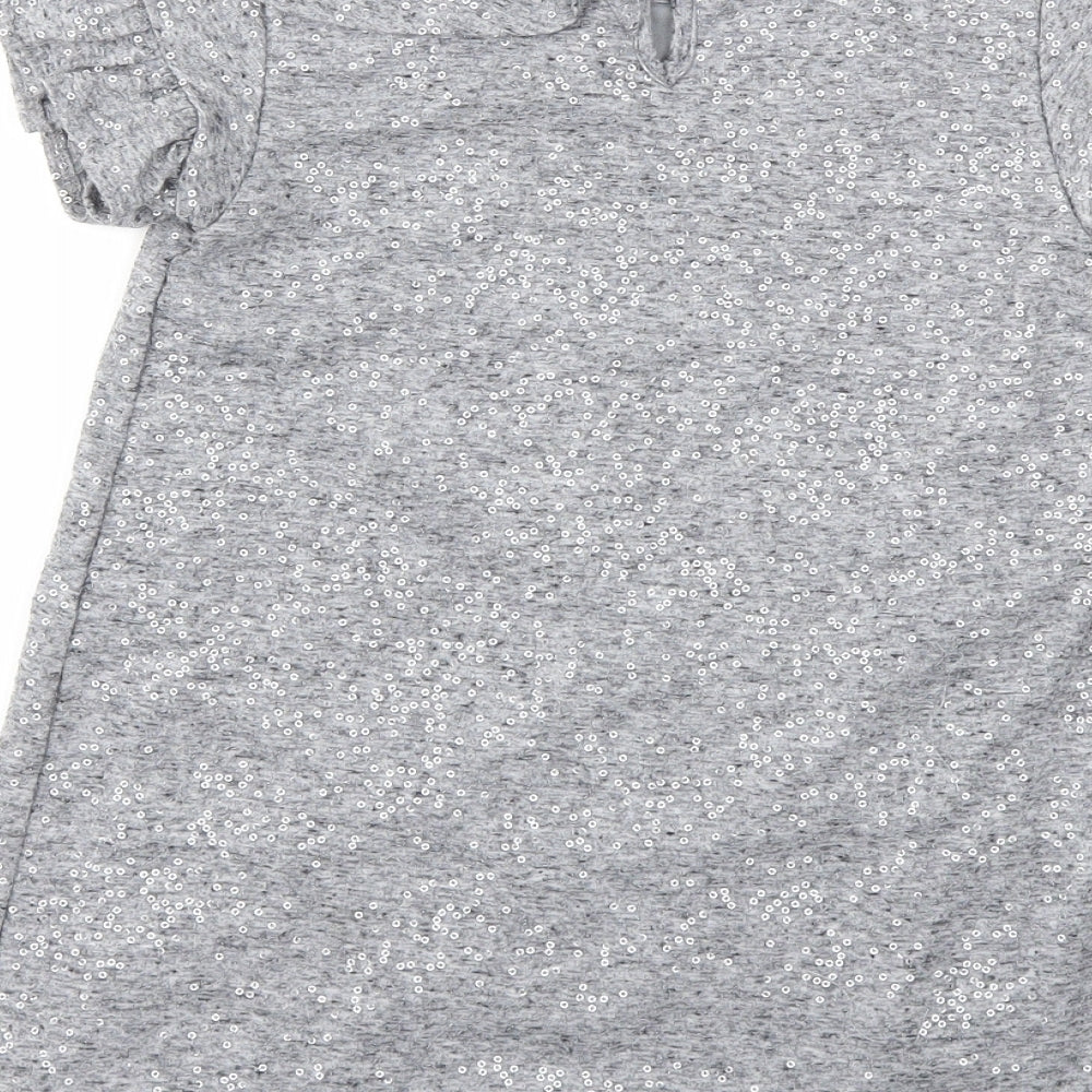 NEXT Girls Grey   T-Shirt Dress  Size 7 Years