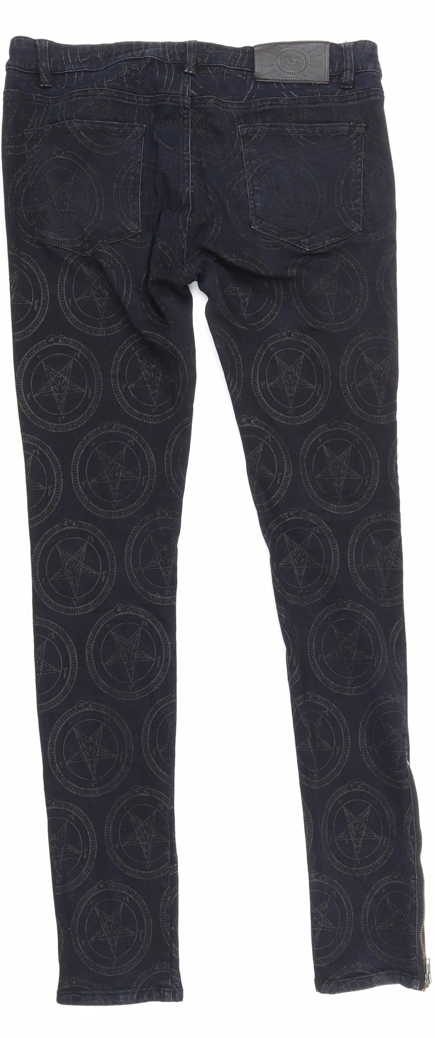 KILLSTAR Mens Blue Argyle/Diamond  Skinny Jeans Size L