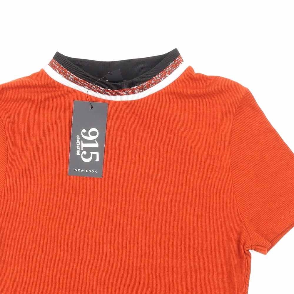 NewLook Girls Orange Striped  Basic Tank Size 12-13 Years