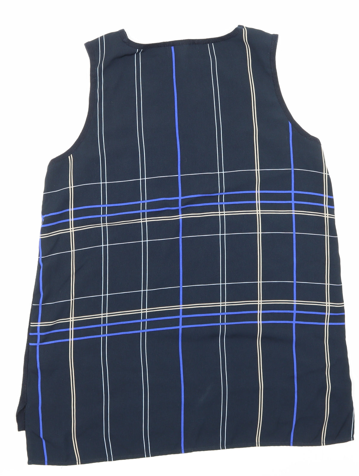 NEXT Womens Blue Check  Basic T-Shirt Size 16