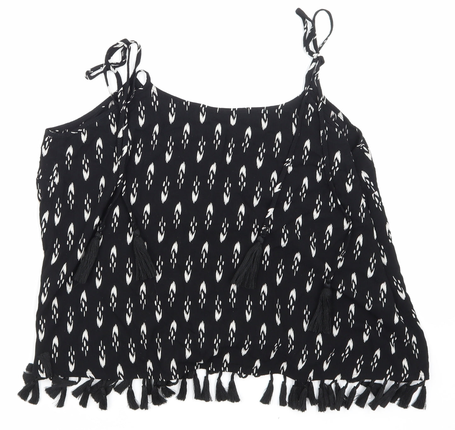 F&F Womens Black Argyle/Diamond  Basic T-Shirt Size 16