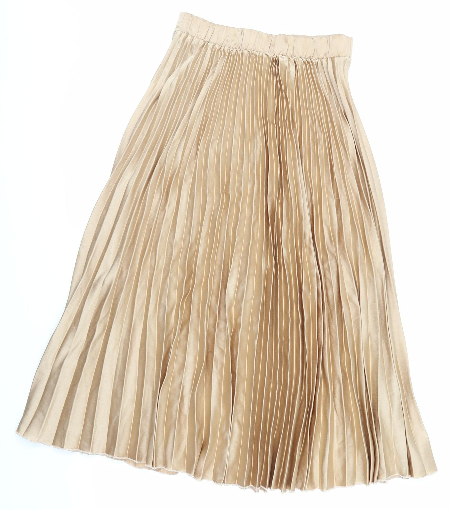 NewLook Womens Gold   Pleated Skirt Size 10