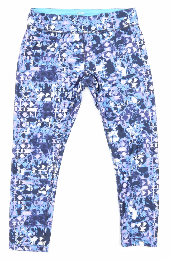 Athletic Clothing Womens Blue Patchwork Sweatpants Leggings Size 8