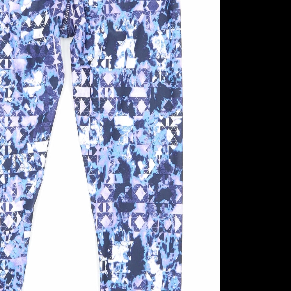 Athletic Clothing Womens Blue Patchwork  Sweatpants Leggings Size 8