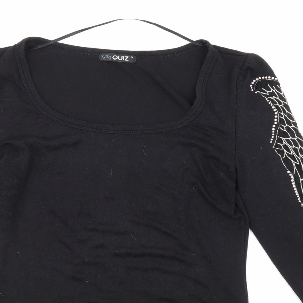Quiz Womens Black   Basic T-Shirt Size M