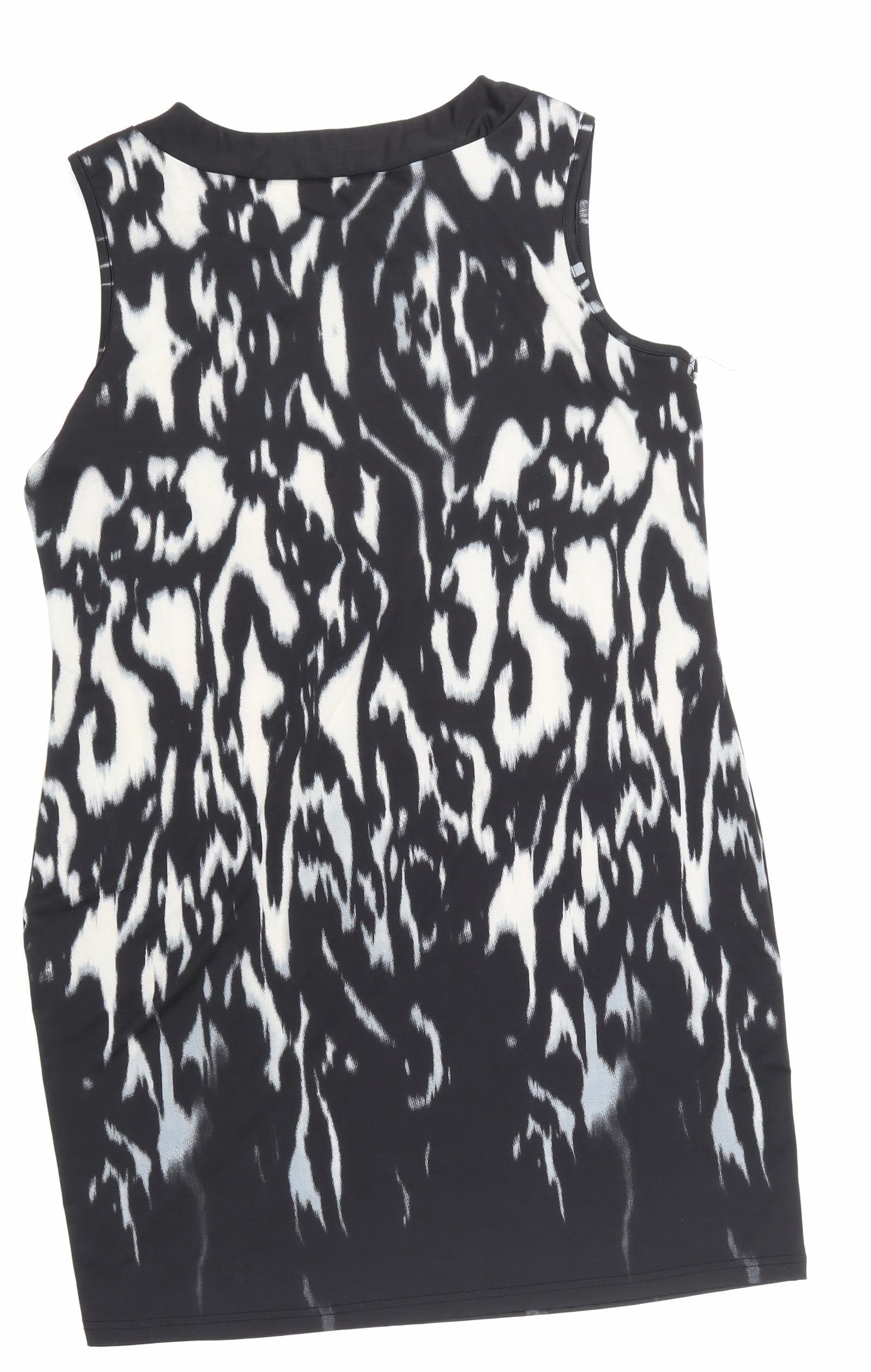 Klass Womens Black Animal Print  Basic T-Shirt Size L