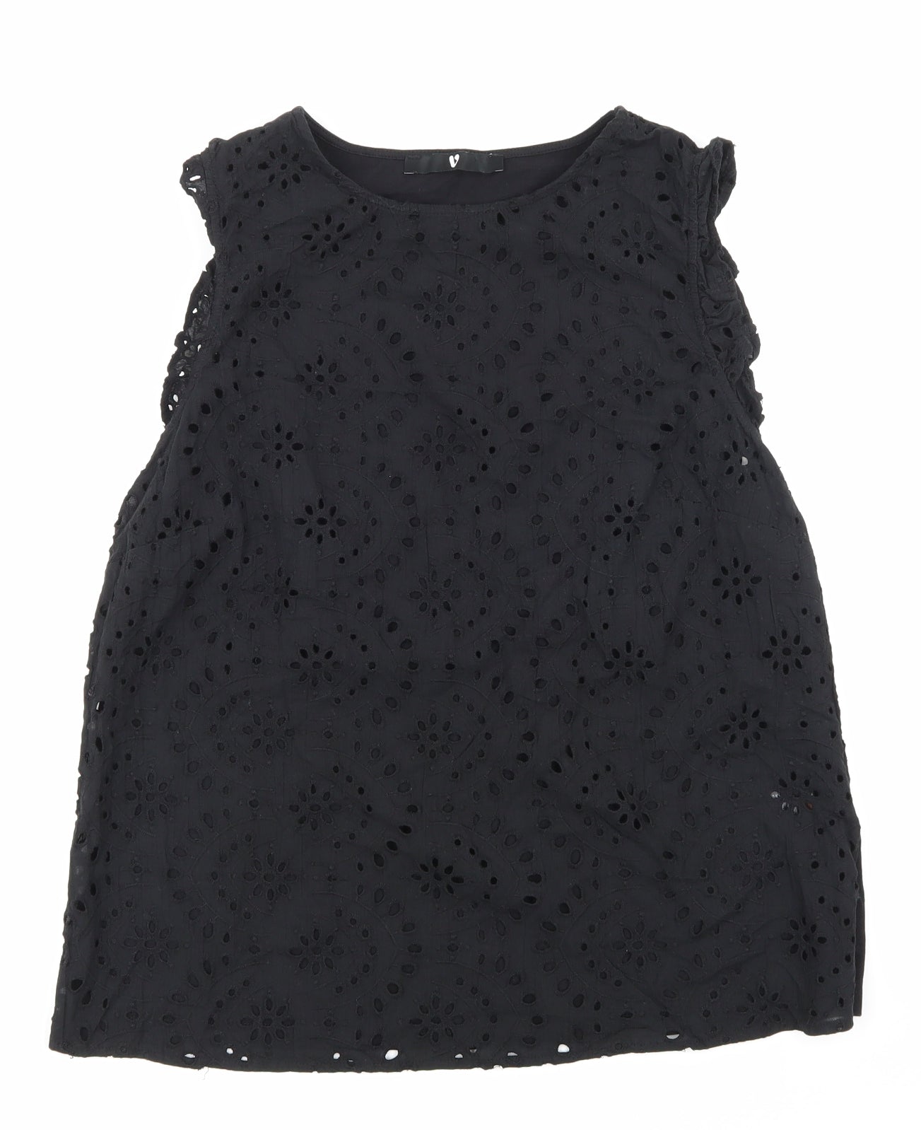 Very Womens Black  Lace Basic T-Shirt Size 14