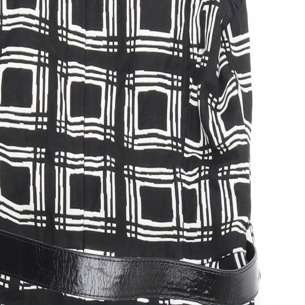 NEXT Womens Black Check  Skater Dress  Size 12