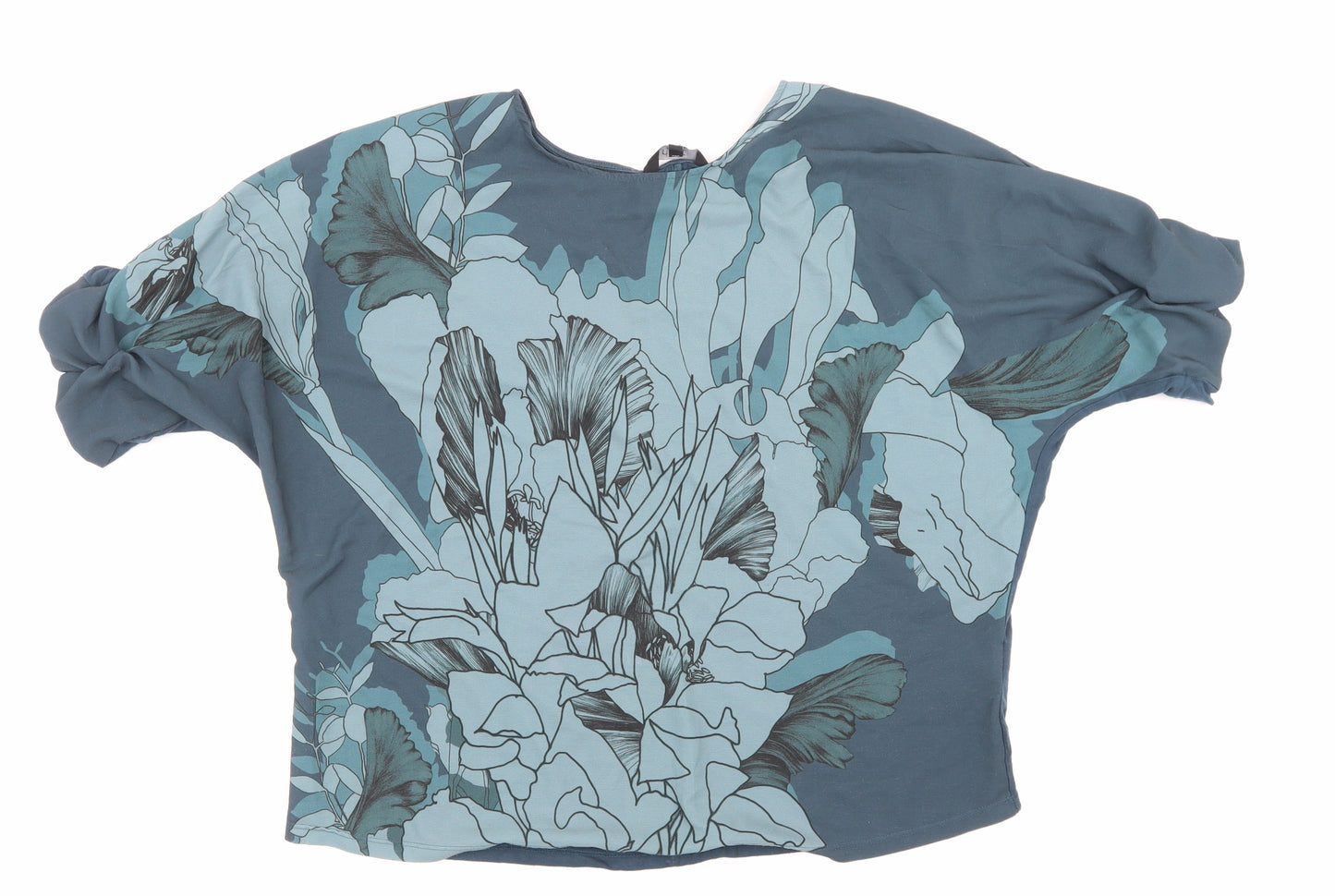 NEXT Womens Blue Floral  Basic T-Shirt Size 16