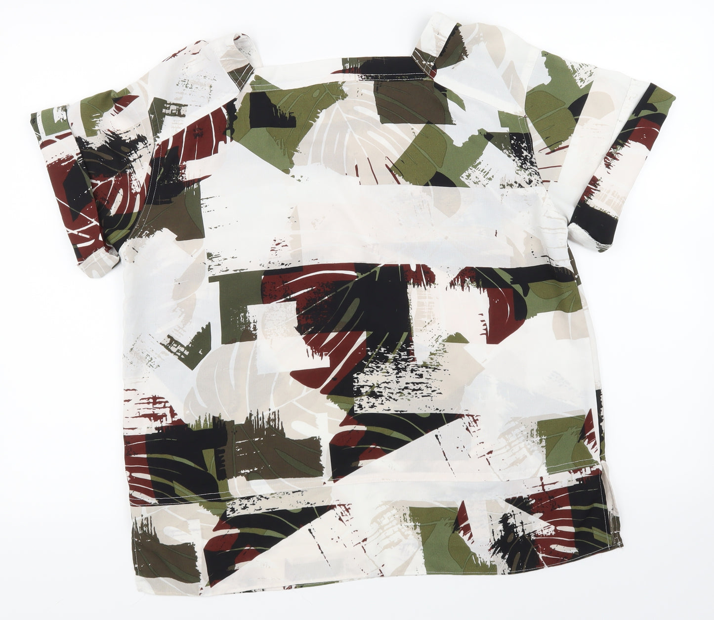 NEXT Womens White Floral  Basic Blouse Size 14