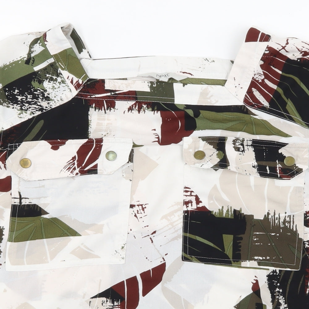 NEXT Womens White Floral  Basic Blouse Size 14