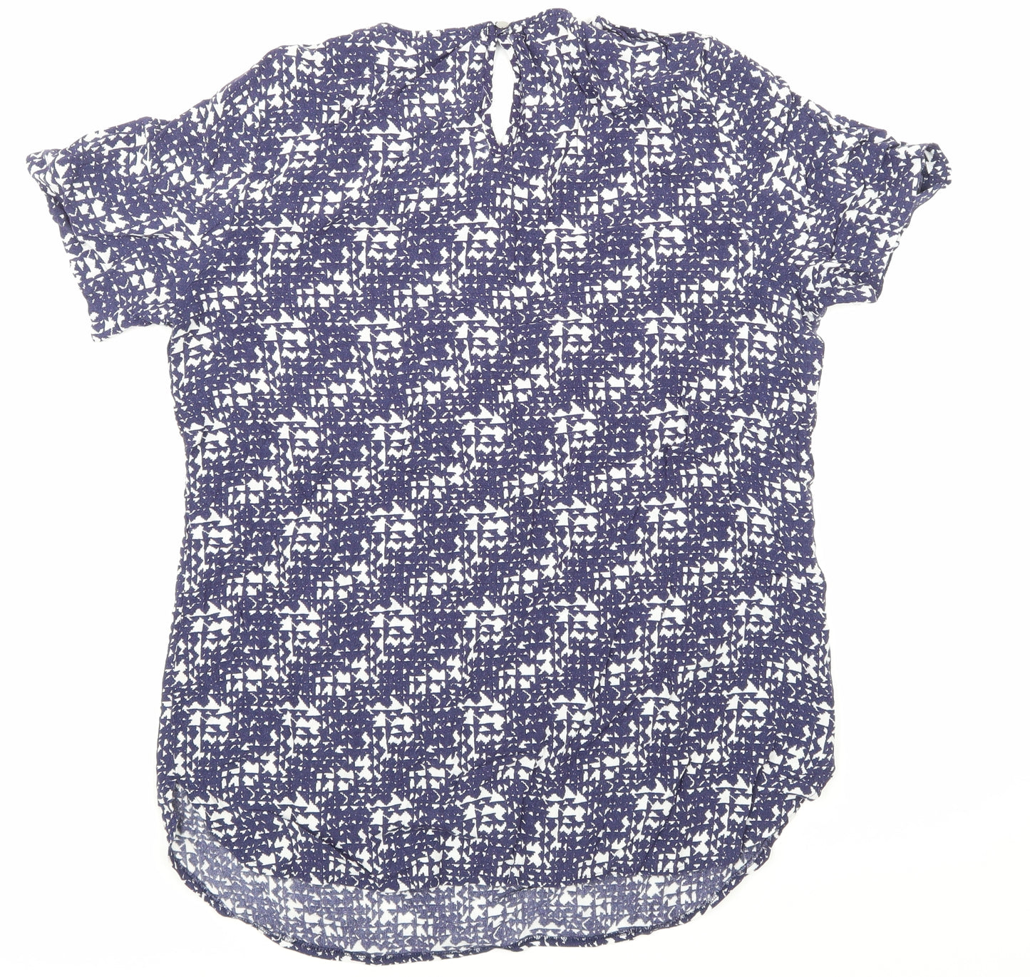 George  Womens Blue Argyle/Diamond  Basic Blouse Size 16