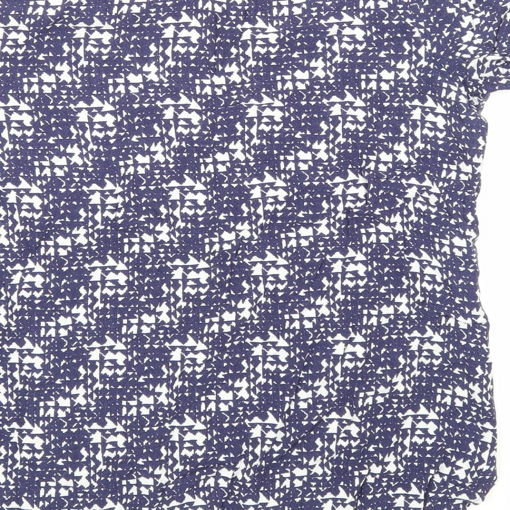 George  Womens Blue Argyle/Diamond  Basic Blouse Size 16