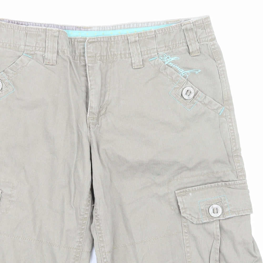 Animal Womens Beige   Cargo Shorts Size 10