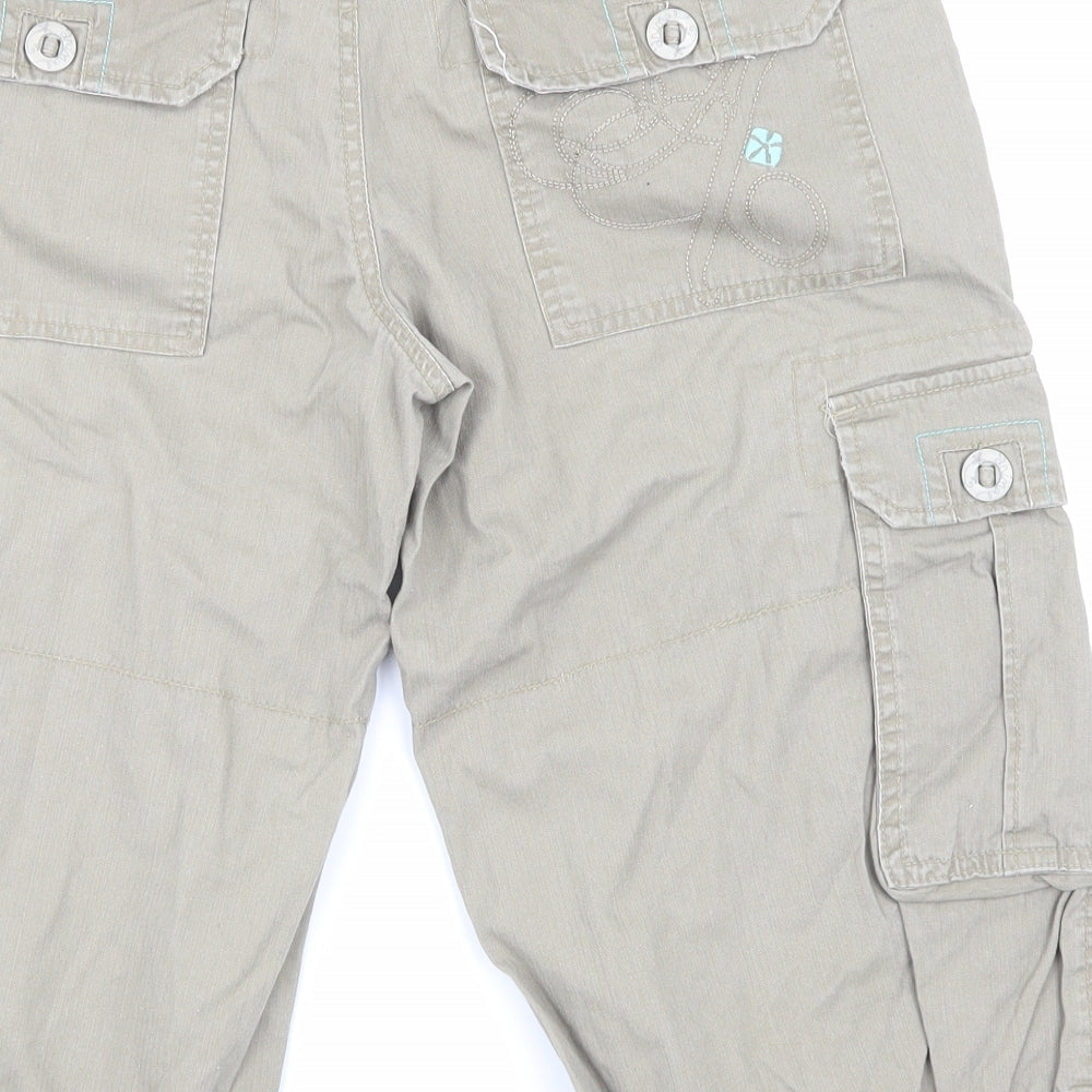 Animal Womens Beige   Cargo Shorts Size 10