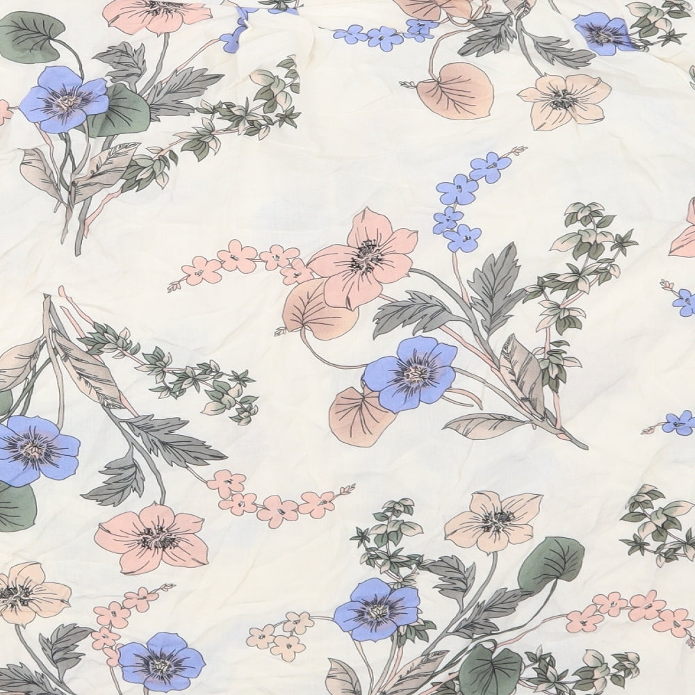 F&F Womens Beige Floral  Basic Button-Up Size 14