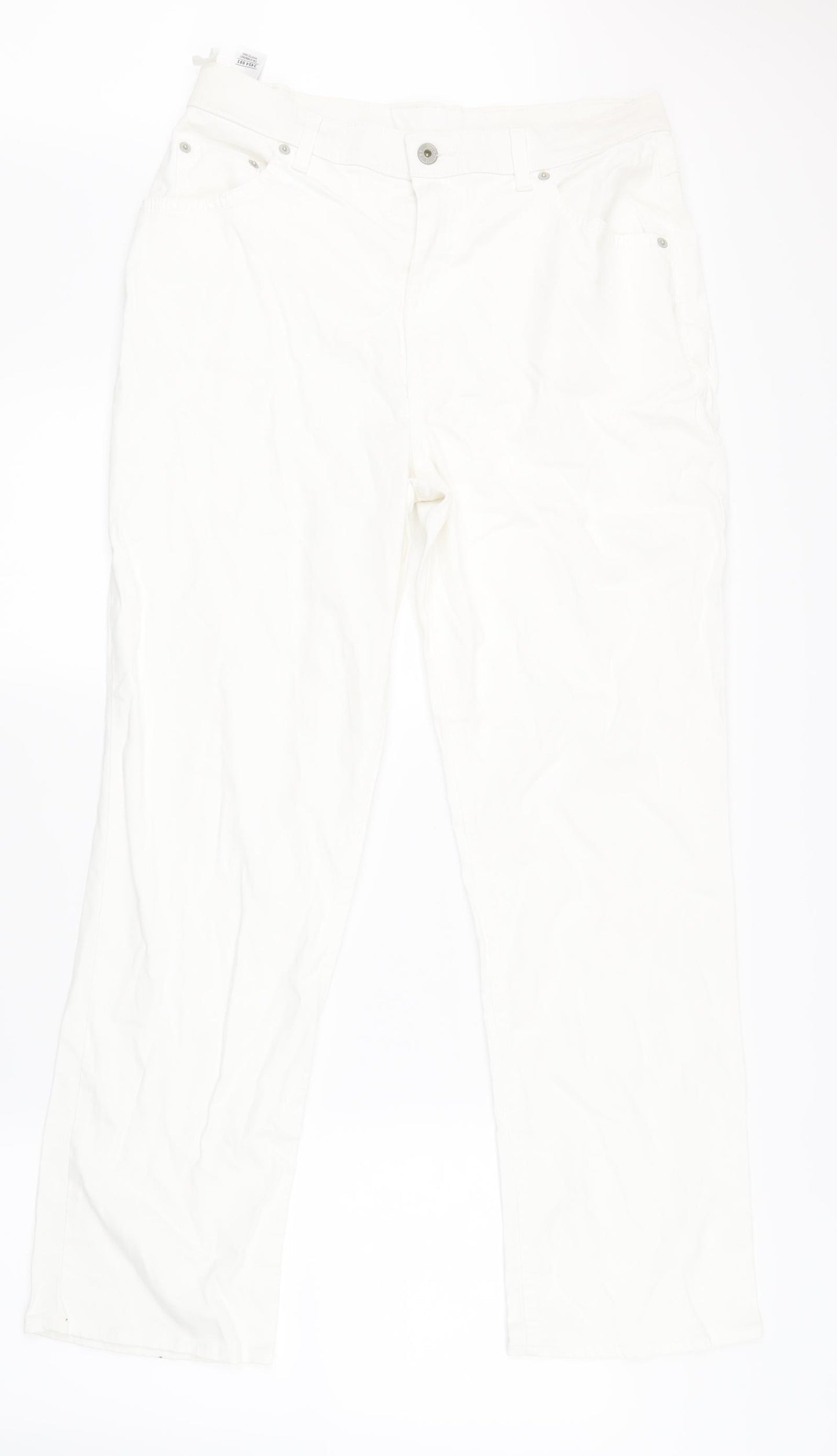 Marks and Spencer Womens White   Straight Jeans Size 16