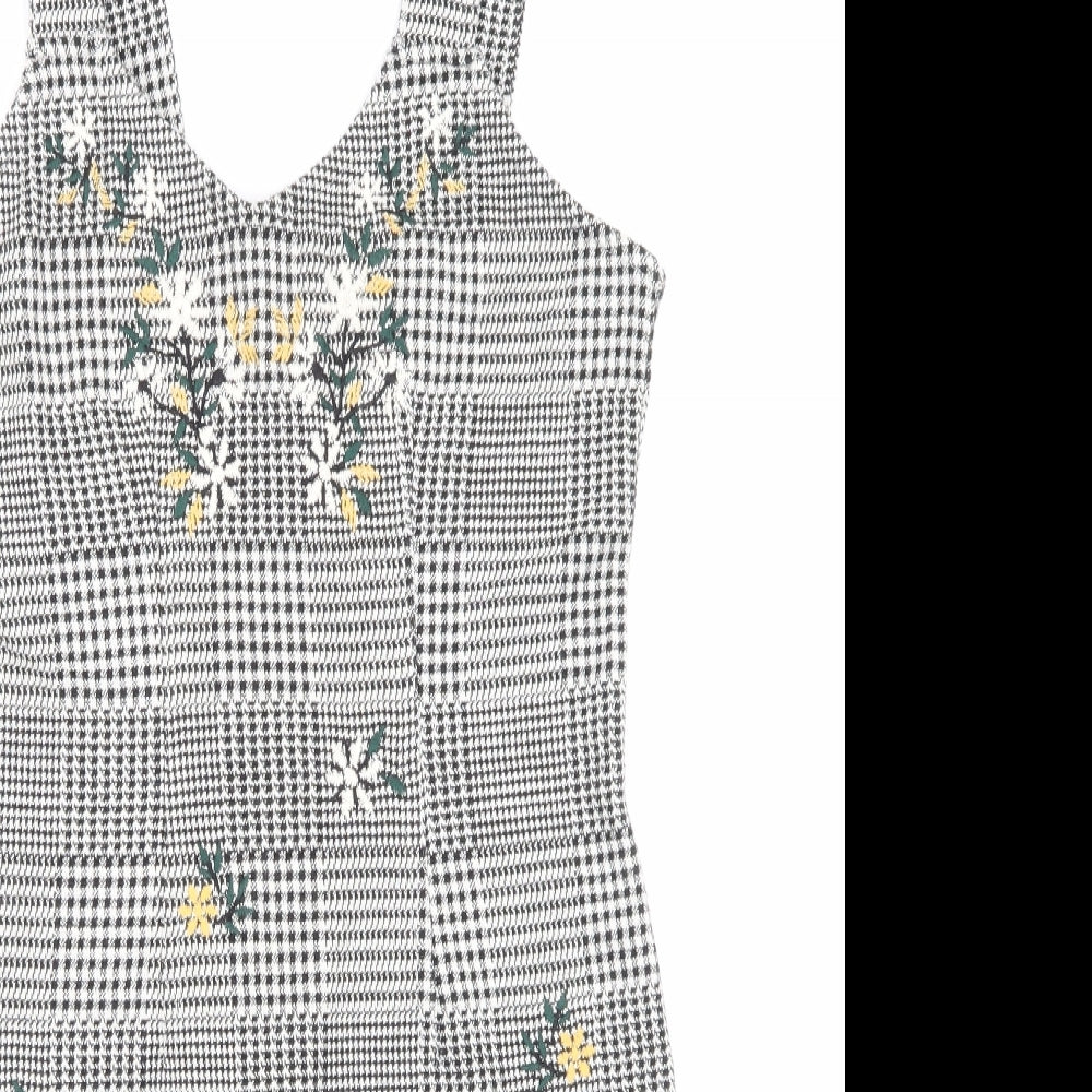 Topshop Womens Silver Camouflage  Pinafore/Dungaree Dress  Size 8