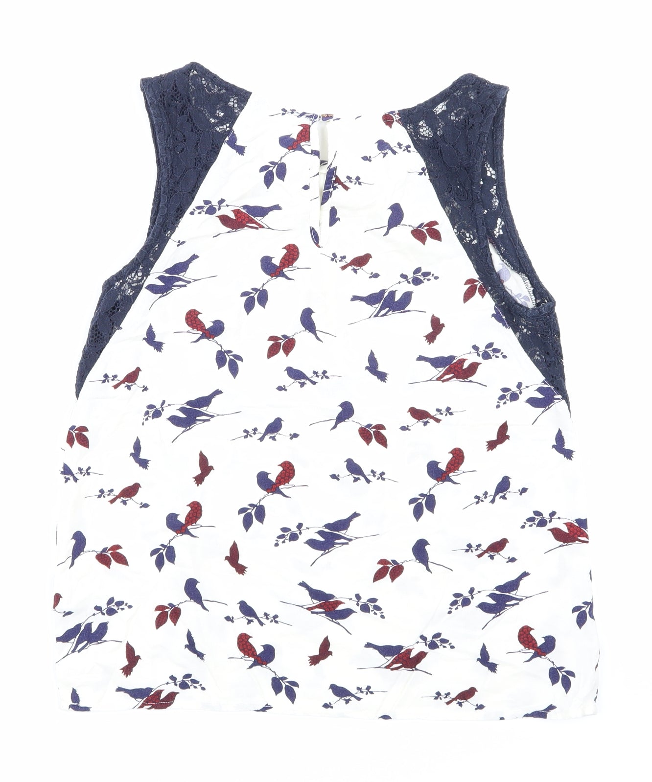 Oasis Womens White Animal Print  Basic Blouse Size 10