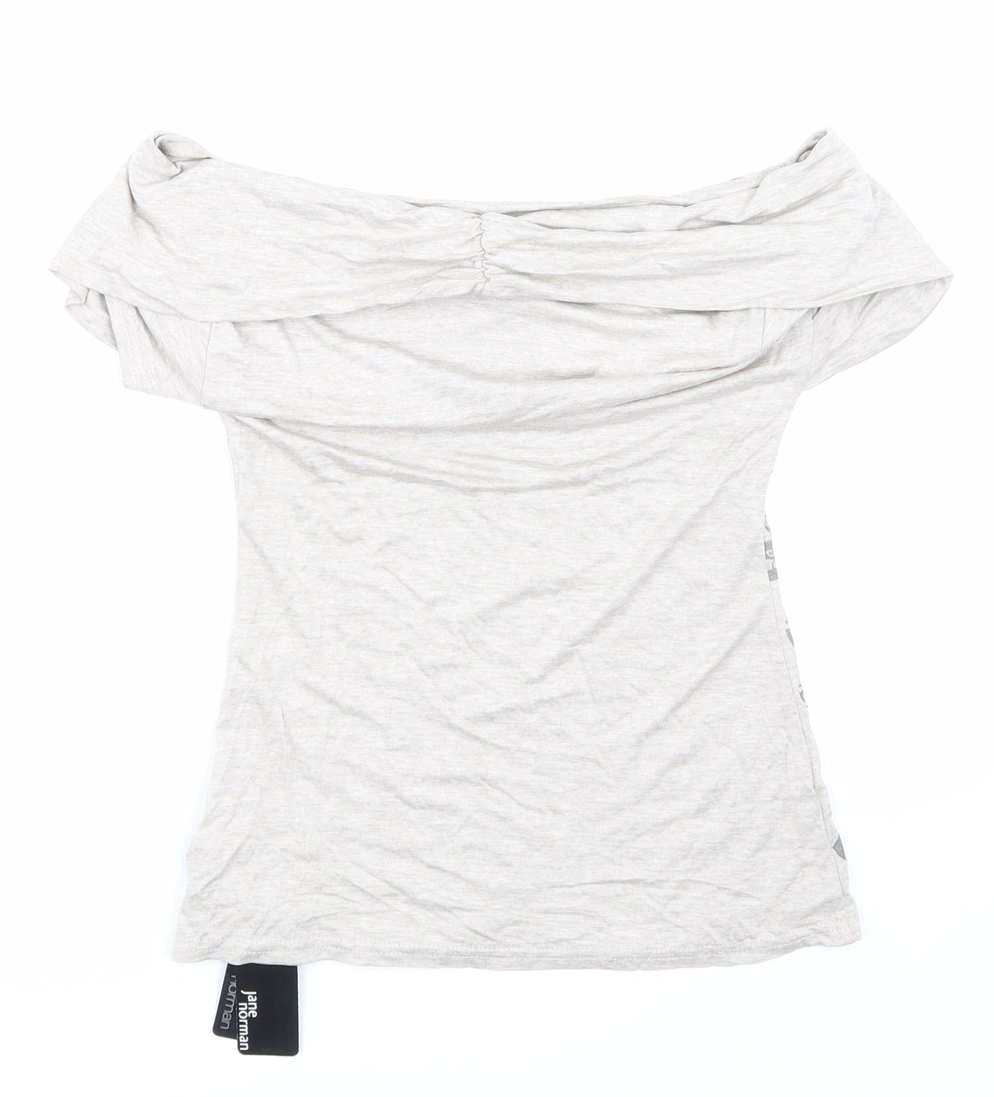 Jane Norman Womens Beige Floral  Basic T-Shirt Size 10