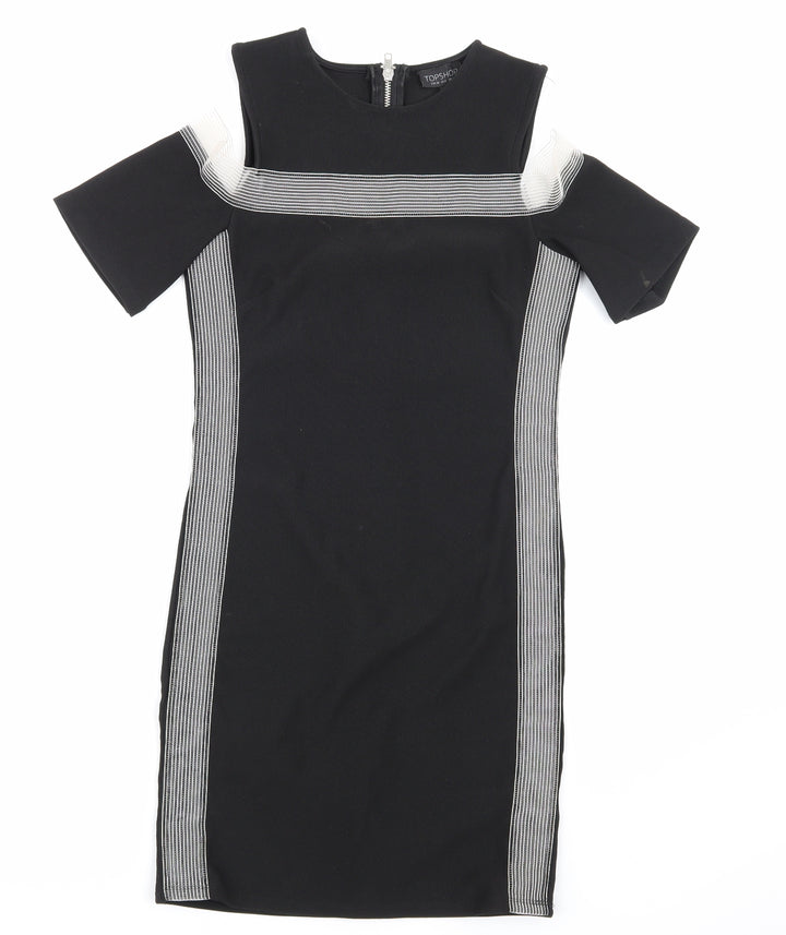 Topshop Womens Black   Pencil Dress  Size 10