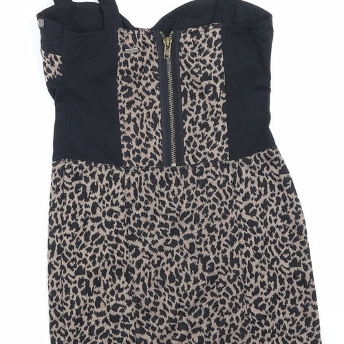 Crafted Womens Blue Animal Print  Mini  Size 10  - built in bra