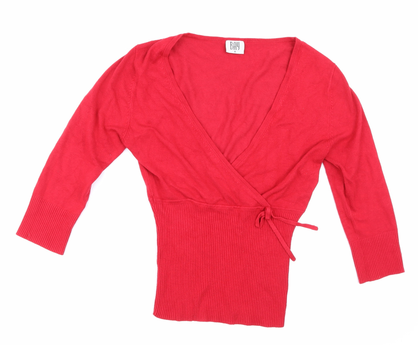 bay Womens Red   Basic T-Shirt Size 8