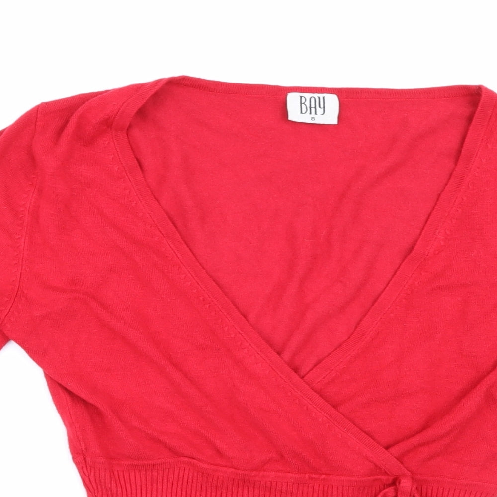bay Womens Red   Basic T-Shirt Size 8