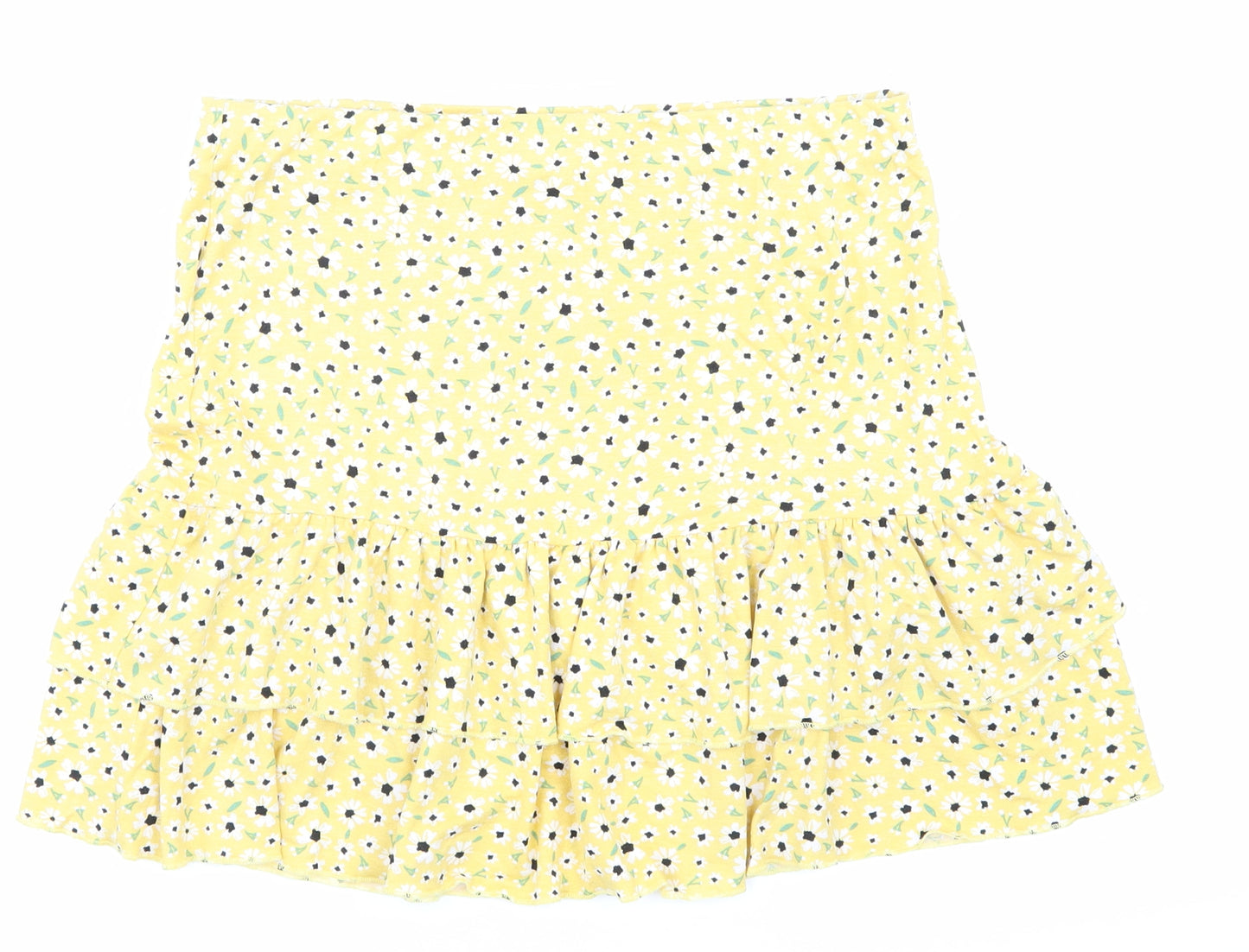 George  Womens Yellow Floral  Swing Skirt One Size