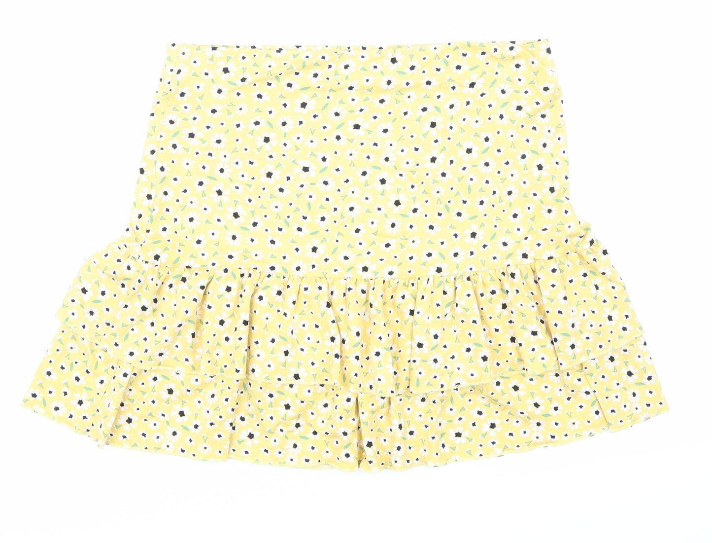 George  Womens Yellow Floral  Swing Skirt One Size
