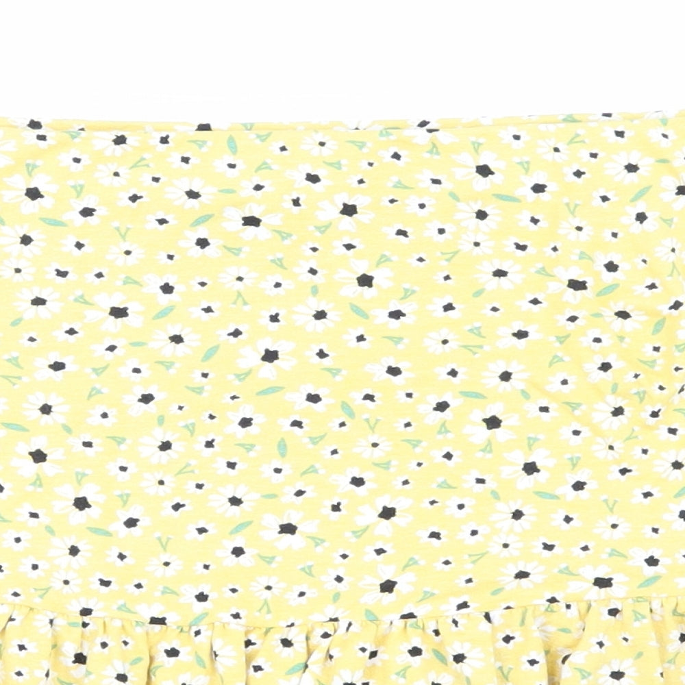 George  Womens Yellow Floral  Swing Skirt One Size
