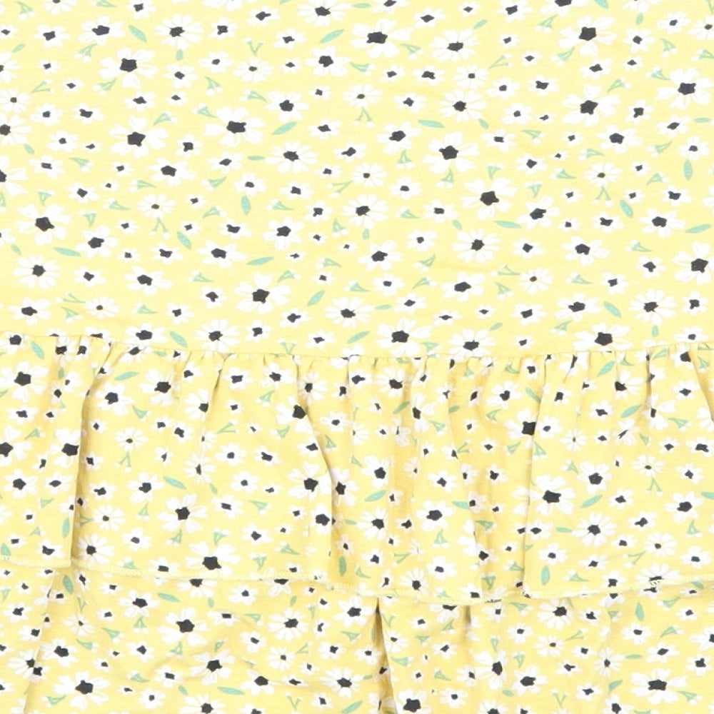 George  Womens Yellow Floral  Swing Skirt One Size