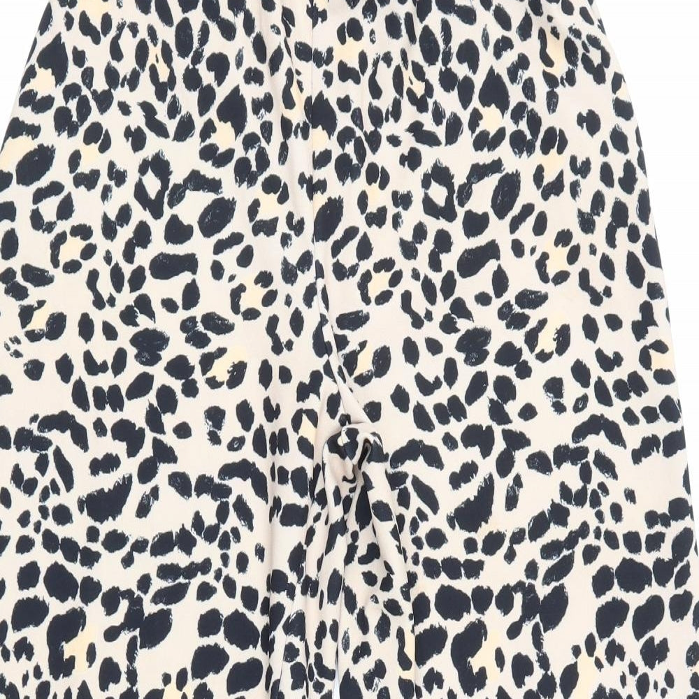 NewLook Womens Brown Animal Print  Cropped Trousers Size 10