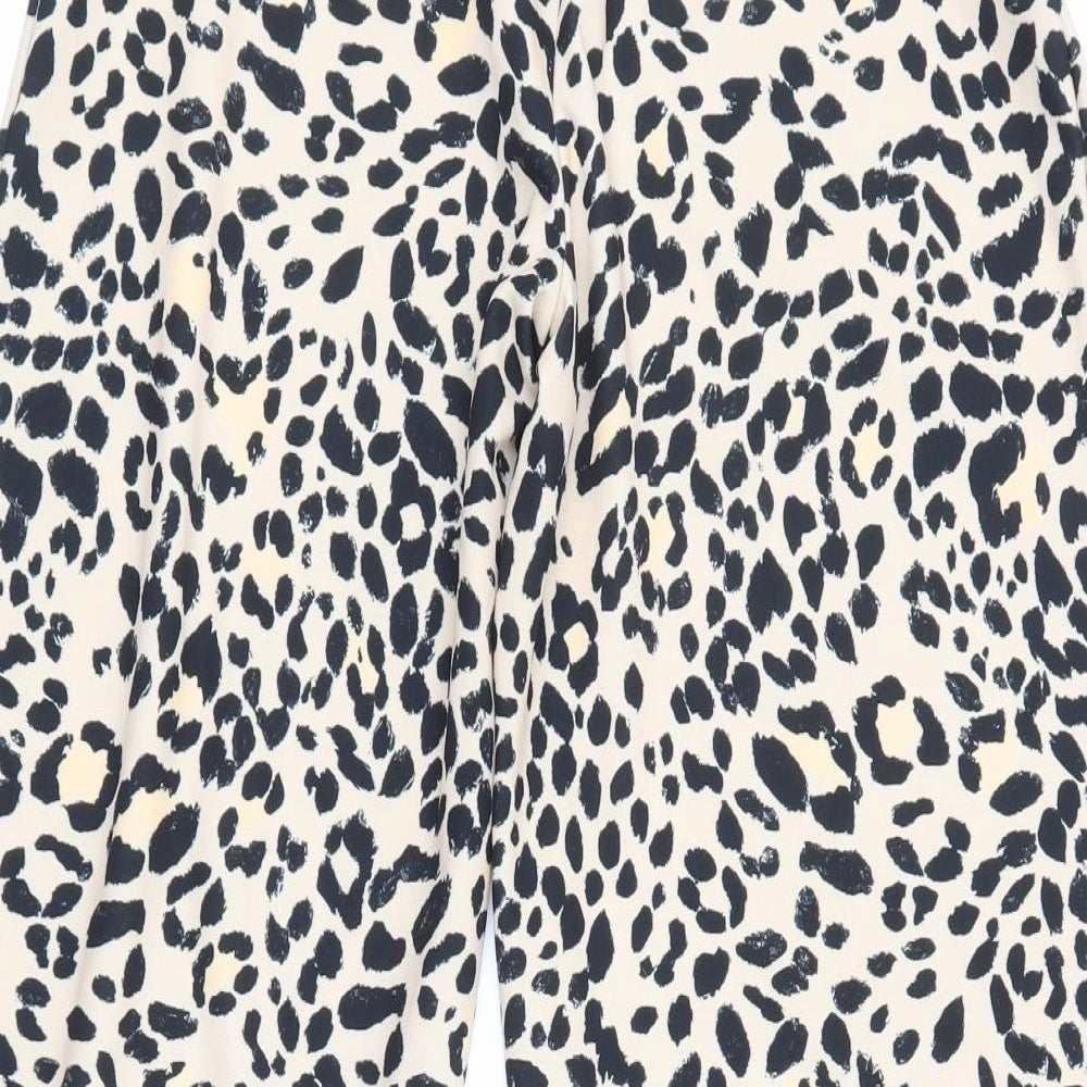 NewLook Womens Brown Animal Print  Cropped Trousers Size 10