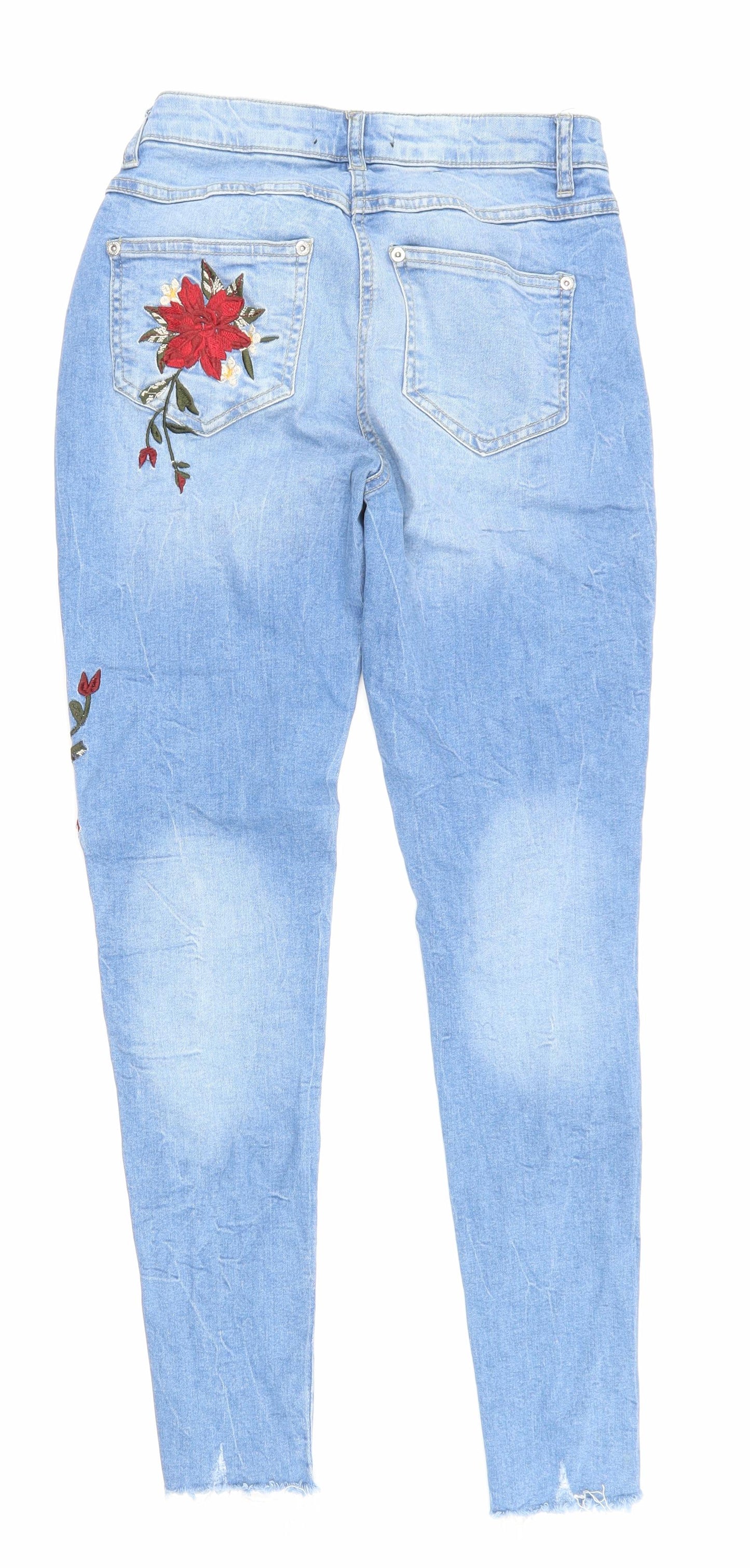 PARISIAN Womens Black Floral Denim Mom Jeans Size 10