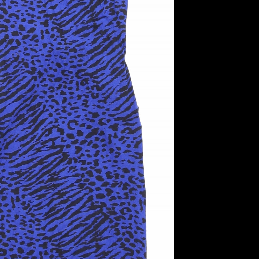 Lipsy Womens Blue Animal Print  Mermaid  Size 6