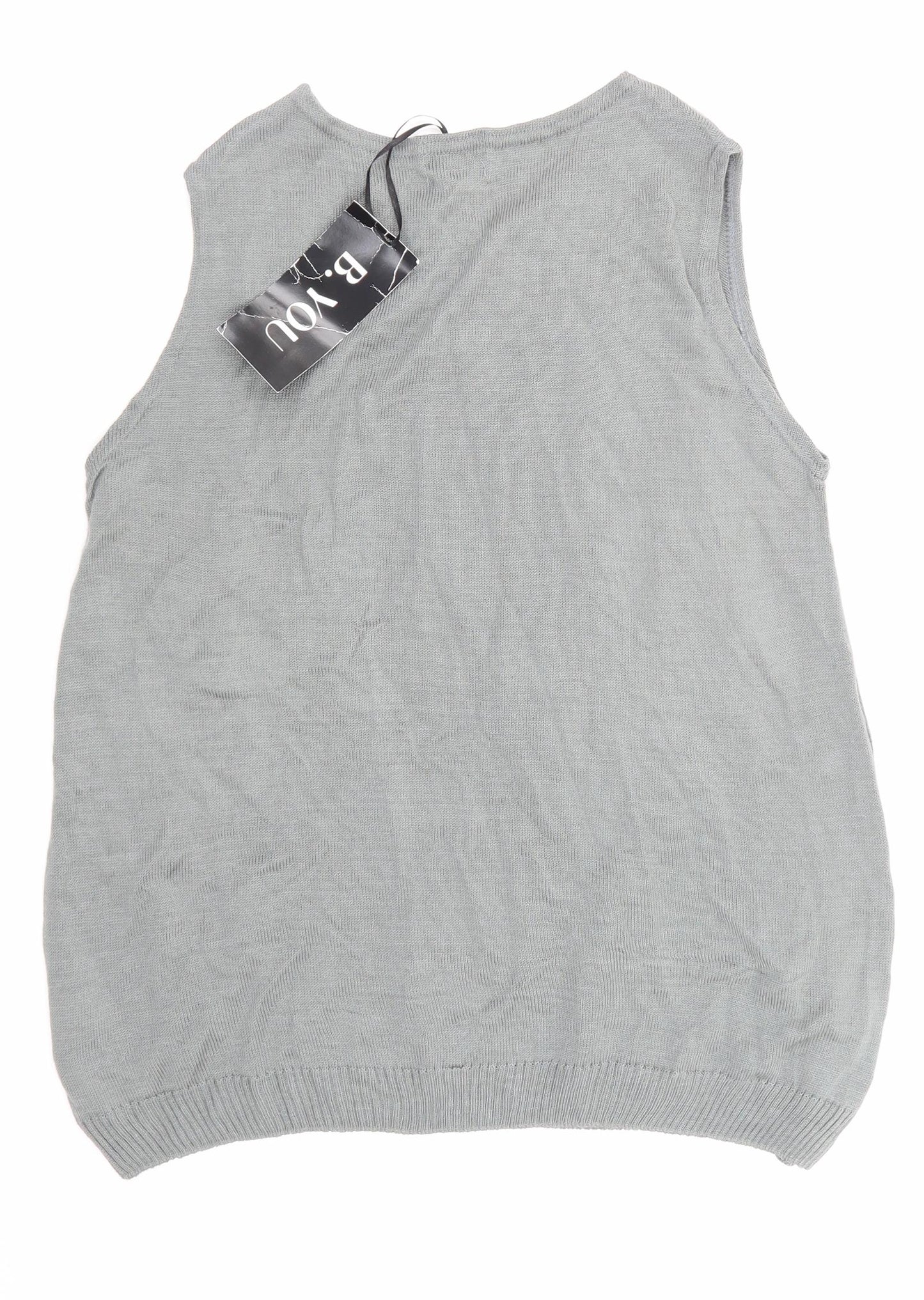 b you Womens Gold Houndstooth  Basic T-Shirt Size 12