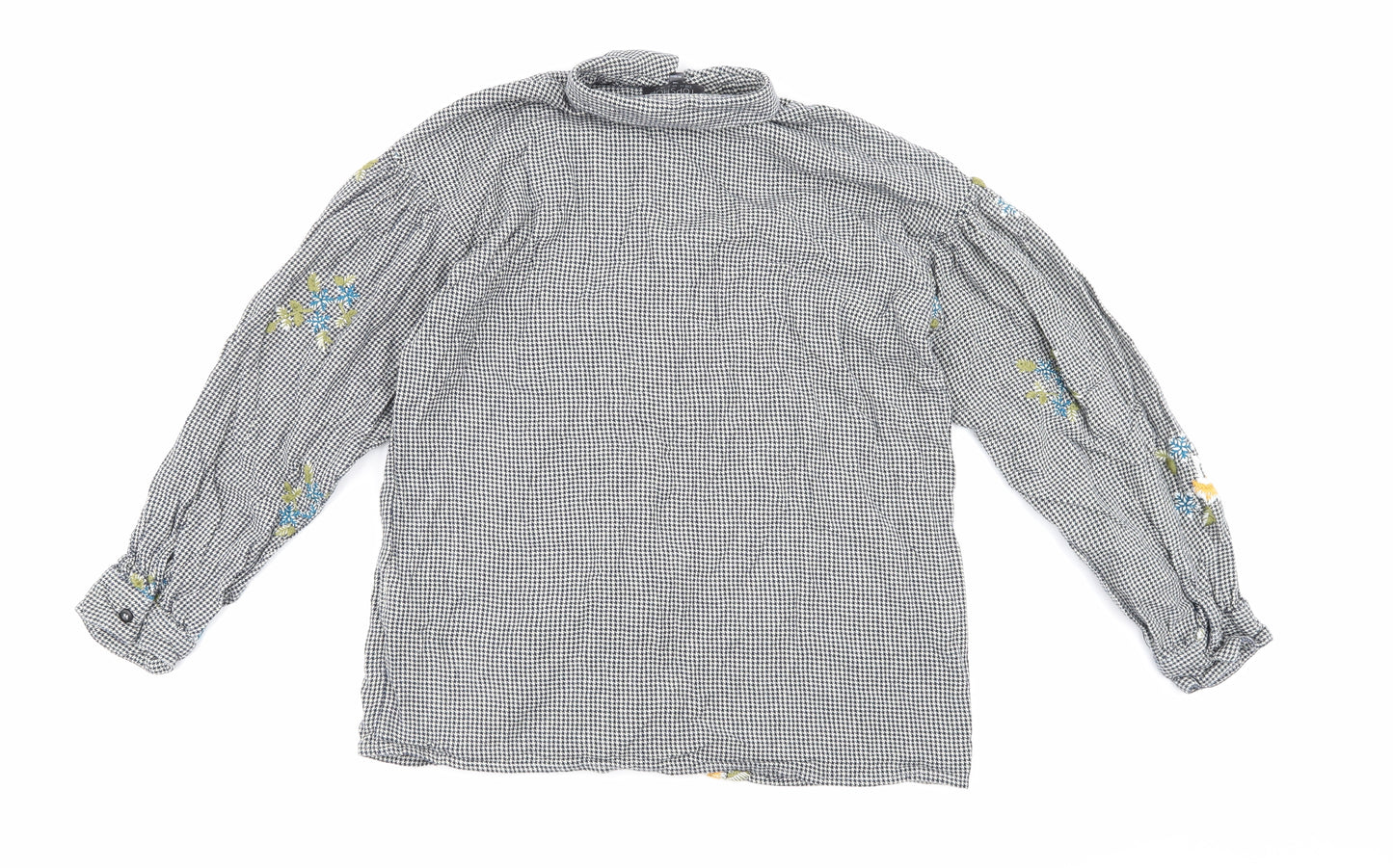 Topshop Womens Black Check  Basic Button-Up Size 5XL