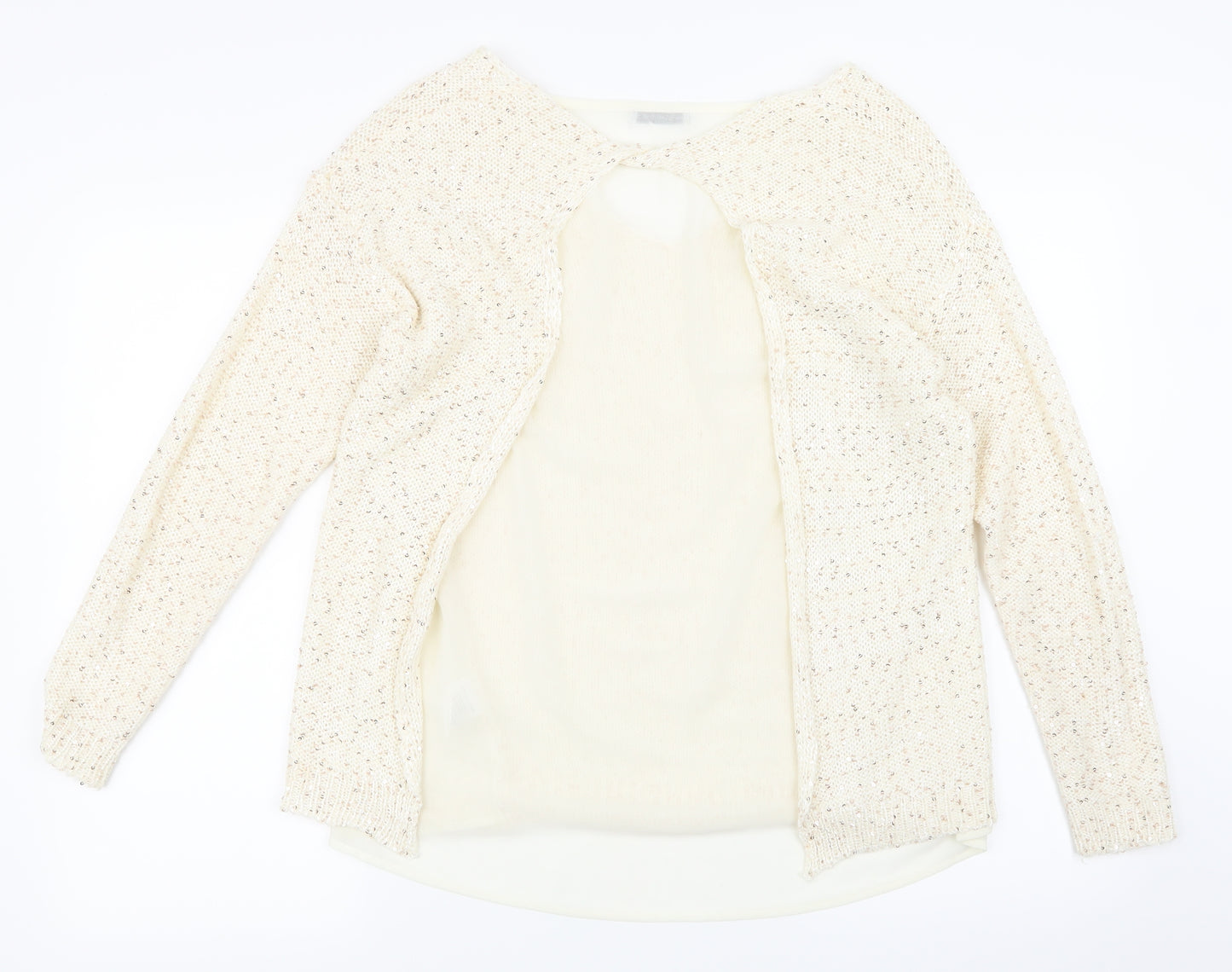 Encuentro Womens Beige   Pullover Sweatshirt Size S