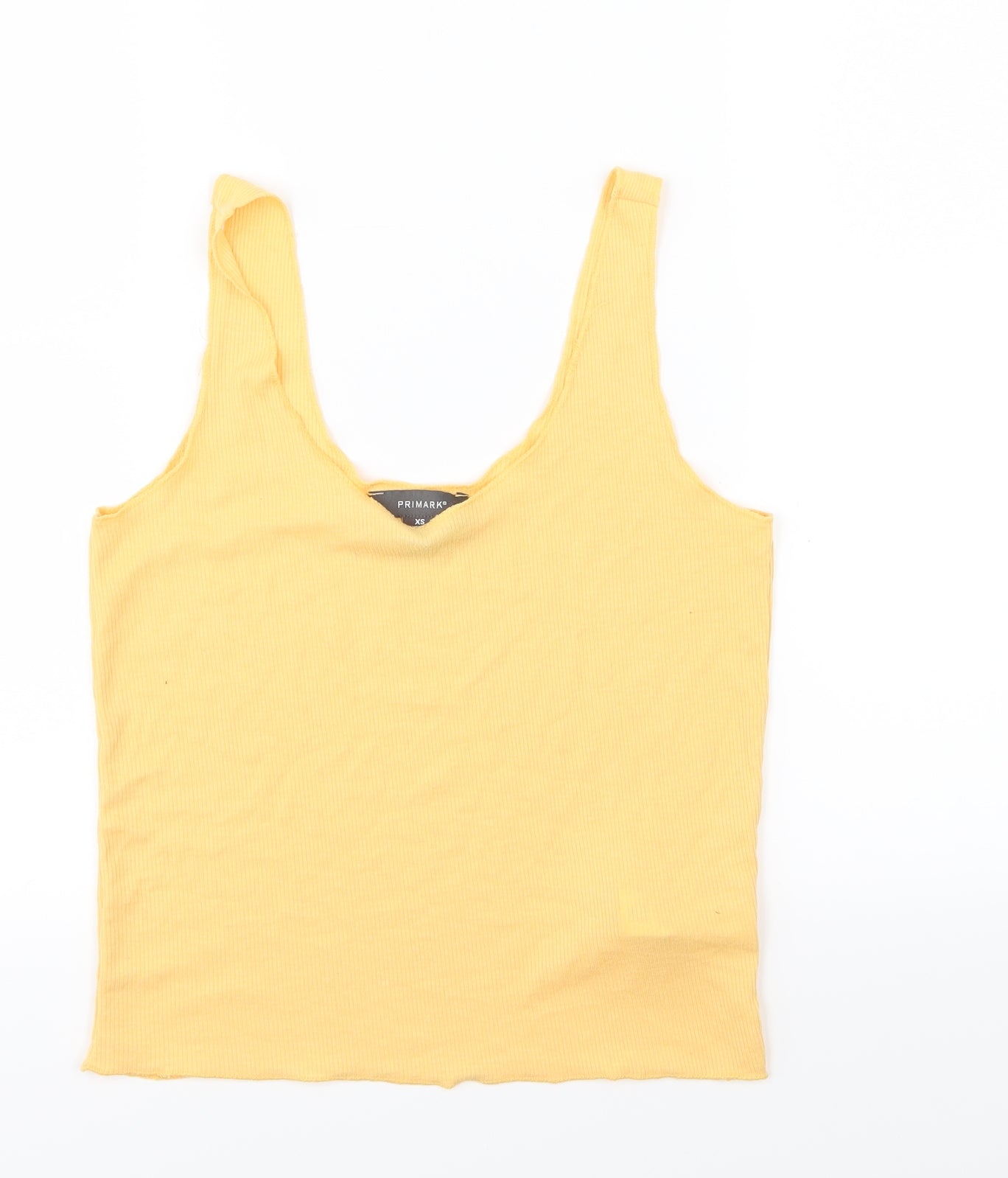 Primark Womens Yellow  Jersey Cropped Tank Size XS