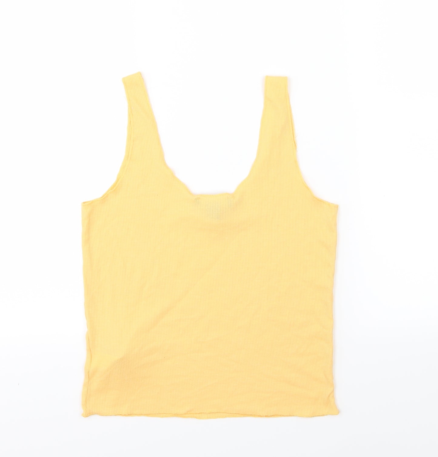 Primark Womens Yellow  Jersey Cropped Tank Size XS
