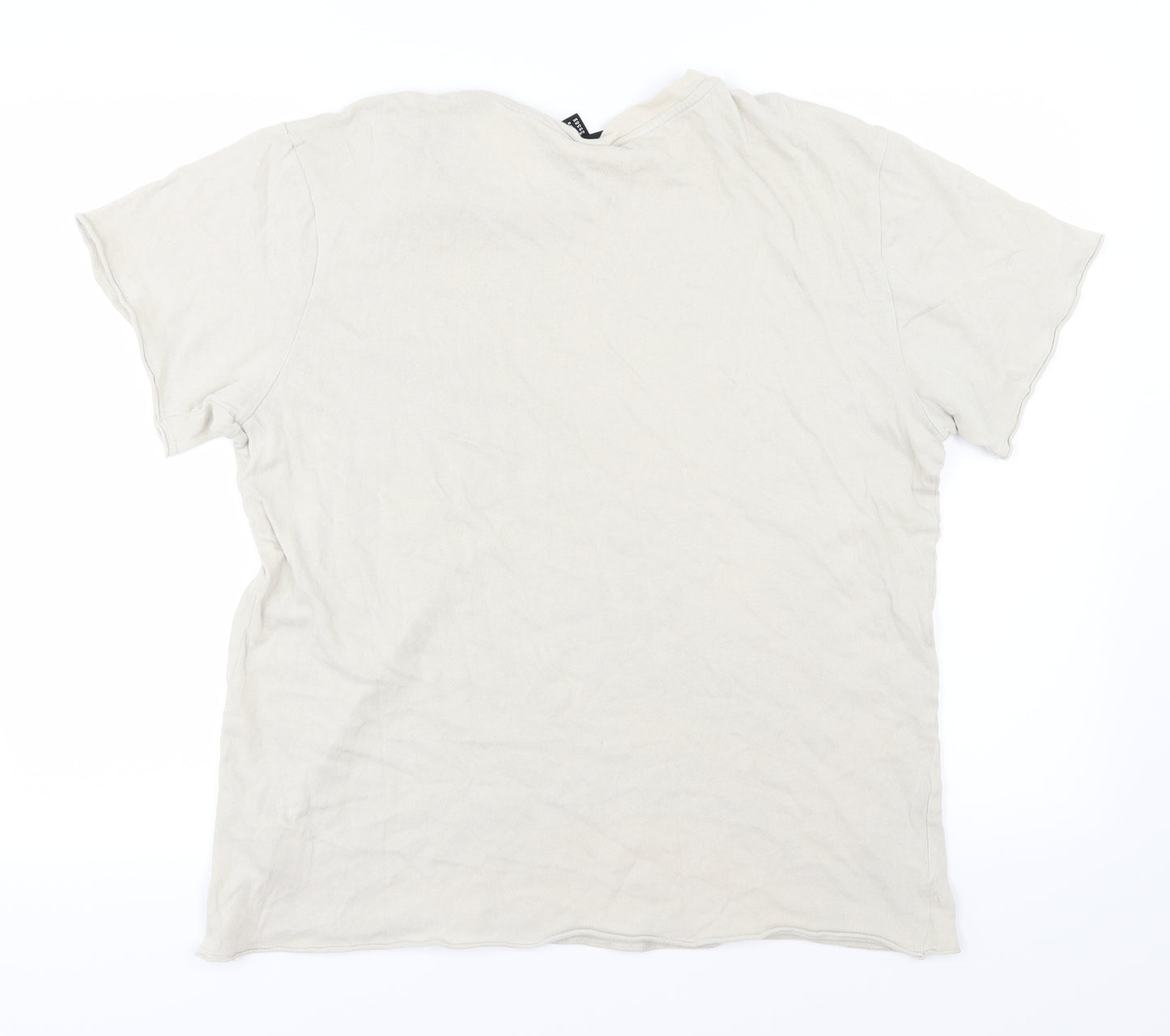 H&M Womens Beige  Jersey Basic T-Shirt Size M