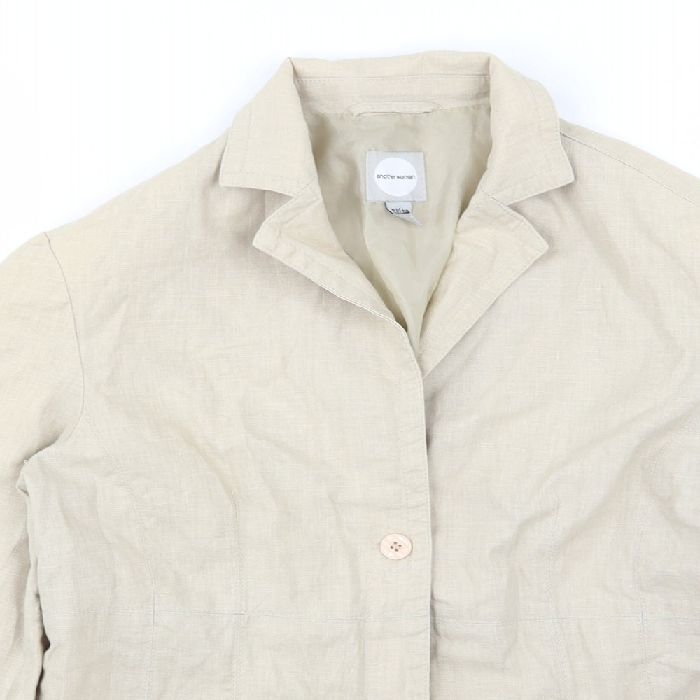 Another Woman Womens Beige   Jacket Blazer Size 12